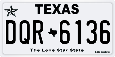 TX license plate DQR6136