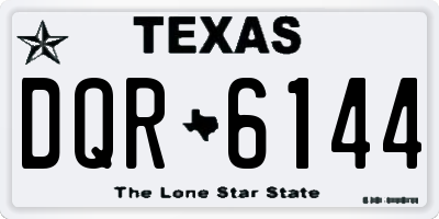 TX license plate DQR6144