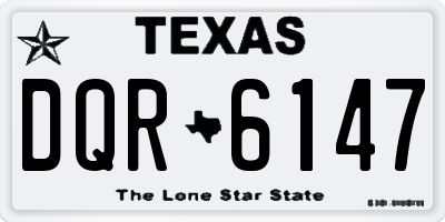 TX license plate DQR6147