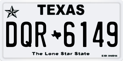 TX license plate DQR6149