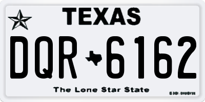 TX license plate DQR6162