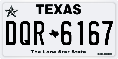 TX license plate DQR6167