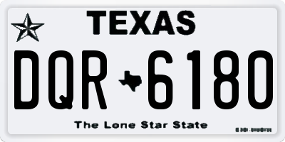 TX license plate DQR6180