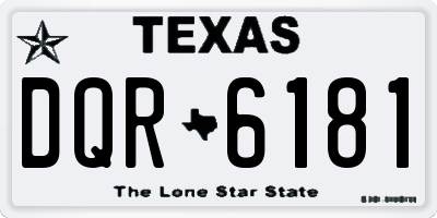 TX license plate DQR6181