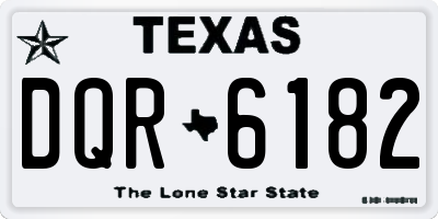 TX license plate DQR6182