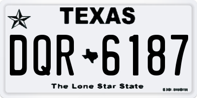 TX license plate DQR6187