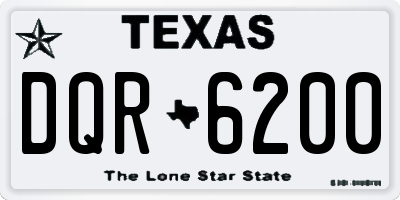 TX license plate DQR6200