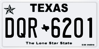 TX license plate DQR6201