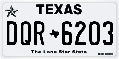 TX license plate DQR6203