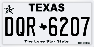 TX license plate DQR6207