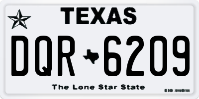 TX license plate DQR6209