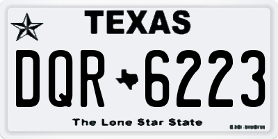 TX license plate DQR6223