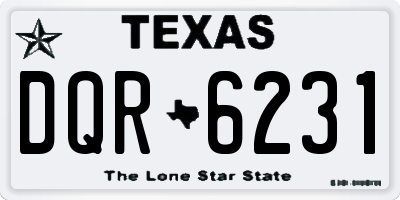 TX license plate DQR6231