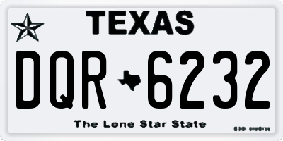 TX license plate DQR6232
