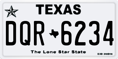 TX license plate DQR6234