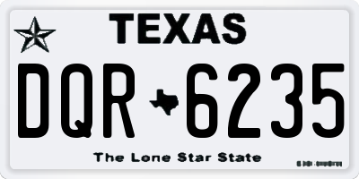 TX license plate DQR6235