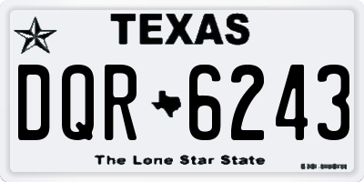 TX license plate DQR6243