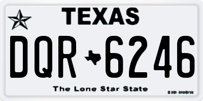 TX license plate DQR6246