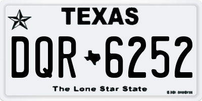 TX license plate DQR6252
