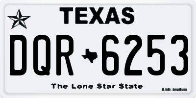 TX license plate DQR6253