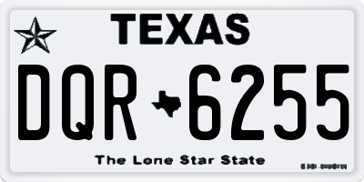 TX license plate DQR6255
