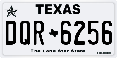TX license plate DQR6256