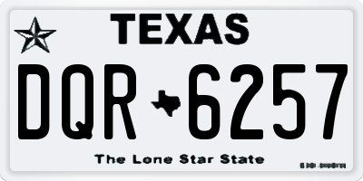 TX license plate DQR6257