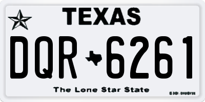 TX license plate DQR6261