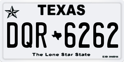 TX license plate DQR6262
