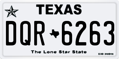 TX license plate DQR6263