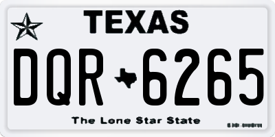 TX license plate DQR6265