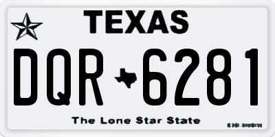 TX license plate DQR6281