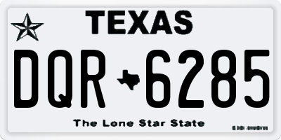 TX license plate DQR6285