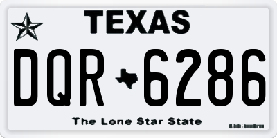 TX license plate DQR6286