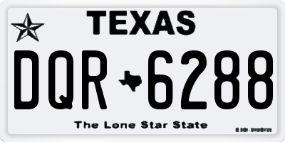 TX license plate DQR6288