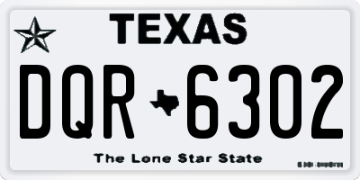 TX license plate DQR6302