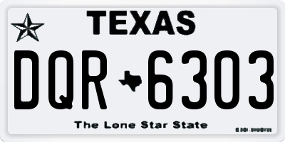 TX license plate DQR6303