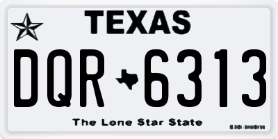 TX license plate DQR6313