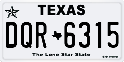 TX license plate DQR6315