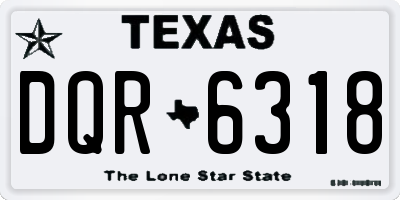TX license plate DQR6318