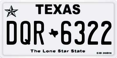 TX license plate DQR6322