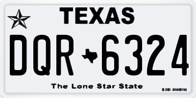 TX license plate DQR6324