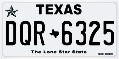 TX license plate DQR6325