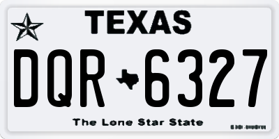 TX license plate DQR6327
