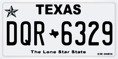 TX license plate DQR6329