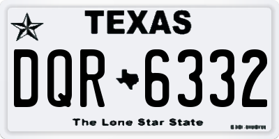 TX license plate DQR6332
