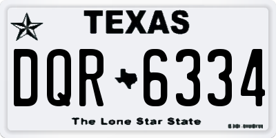 TX license plate DQR6334