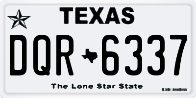 TX license plate DQR6337
