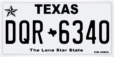 TX license plate DQR6340