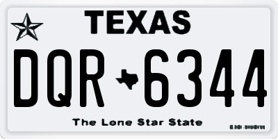 TX license plate DQR6344